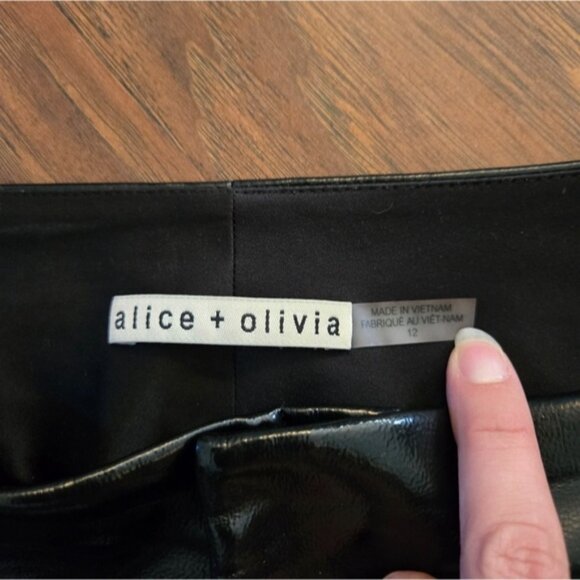 Alice + Olivia Faux Leather Pants Size 12 - Picture 4 of 9